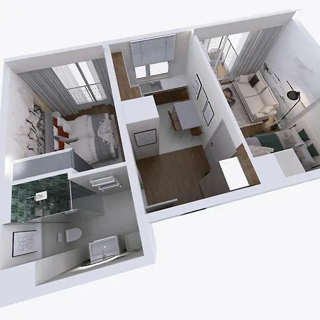 Διαμέρισμα New #madalinskiego57 - Center, New Bulding, 2 Bedrooms, 2x Double Beds And A Fold-out Sofa, Separate Kitchen, Air Conditioning, Balcony, Underground Parking, Self Check In 24h, Internet, Netflix, Coffee Machine, Washing Machine,1 Km To The Railw *